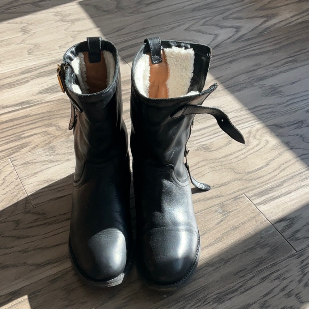 Burberry mid calf boots size 36.5, US6.5